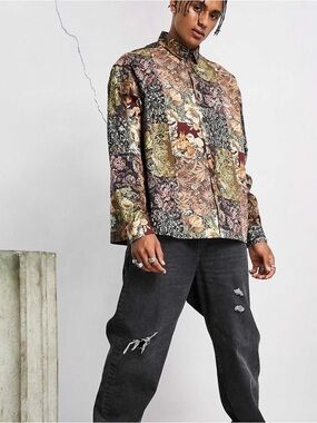 ASOS Floral Patchwork Tapestry Shirt